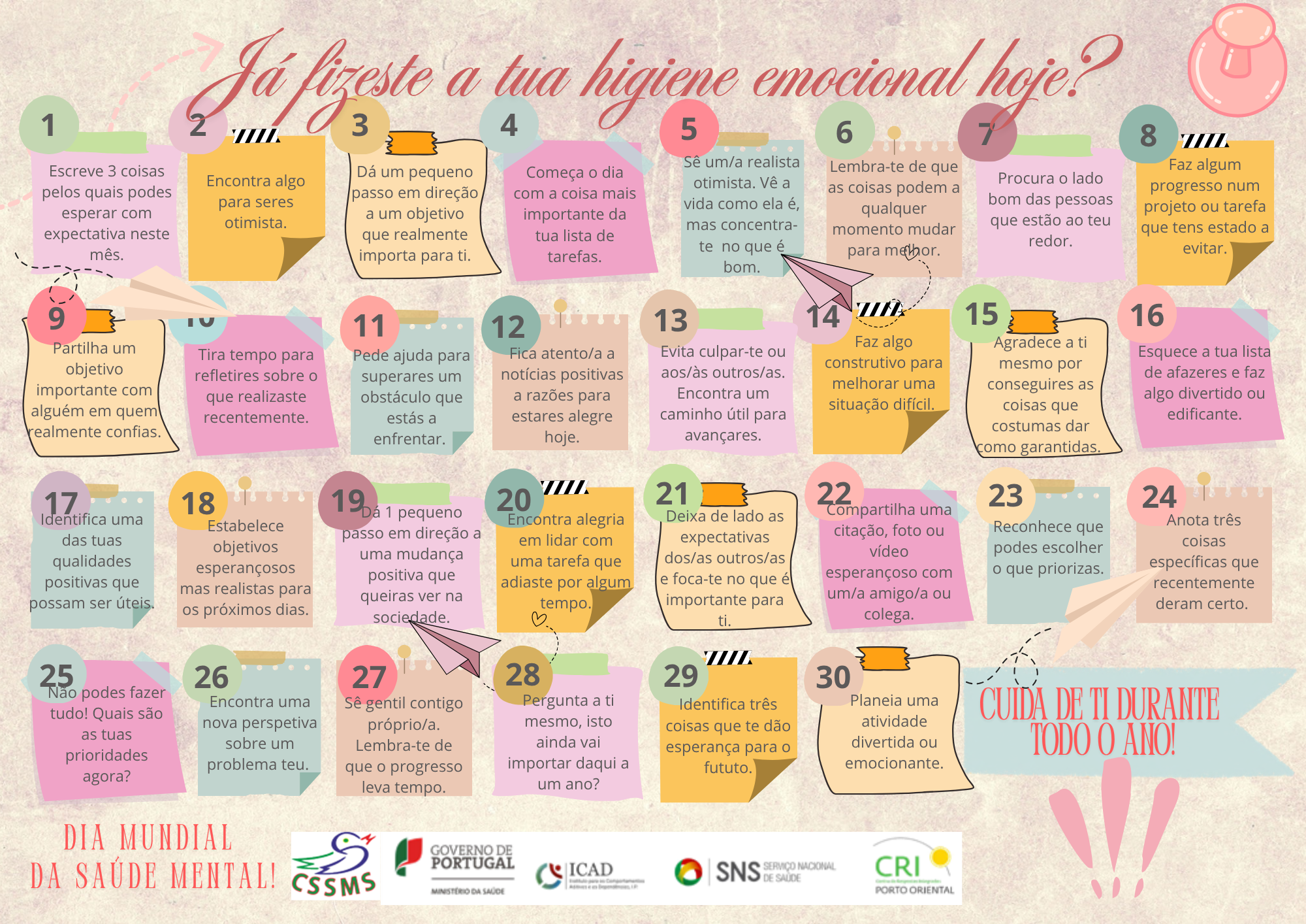 calendário saúde mental